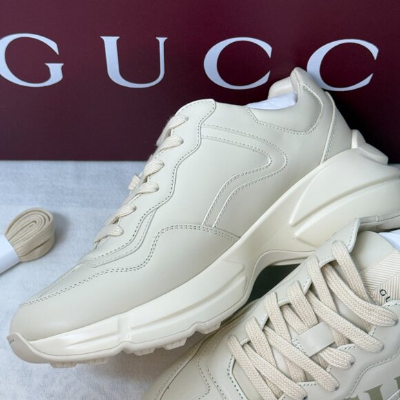 Gucci Monogram Sneakers in Cream and Black - Picture 6 of 7